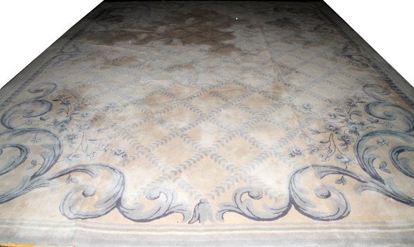 EDWARD FIELDS FRENCH STYLE CARPET: EDWARD FIELDS FRENCH STYLE CARPET, 19' 0" X 15' 0":Signed (see additional photo).