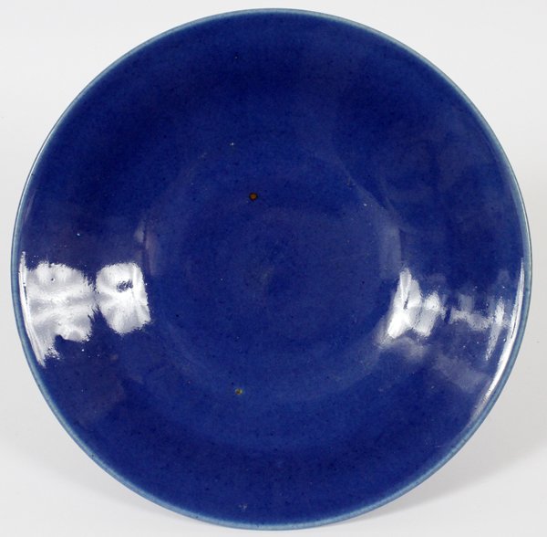 CHINESE PORCELAIN BOWL EARLY 19THC.: CHINESE PORCELAIN BOWL, EARLY 19THC., DIA 11":Deep blue, with light ground in the center of the underside.