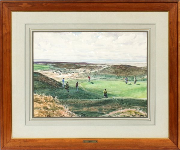 ARTHUR WEAVERWATER COLOR & GOUACHE ON PAPER 1960: ARTHUR WEAVER (BRITISH, 1918-), WATERCOLOR & GOUACHE ON PAPER, 1960, H 17 1/4", W 23 1/2", "DEAL OR ROYAL CINQUE PORTS":Framed; signed and dated lower right.