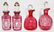 VICTORIAN CRANBERRY GLASS BOTTLES & CRUETS