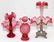 VICTORIAN CRANBERRY GLASS EPERGNES & VASE