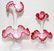 VICTORIAN CRANBERRY & WHITE GLASS EPERGNES