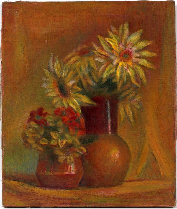 JAN CYBIS OIL ON CANVAS: JAN CYBIS OIL ON CANVAS, H 19.75", L 15.75", FLORAL STILL LIFE:Jan Cybis [Polish, 1897-1972]. Signed lower right. Unframed. For a high resolution photo CLICK HER