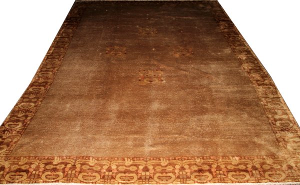 OUSHAK RUG ANTIQUE: OUSHAK RUG, ANTIQUE, 11' 8" X 8' 8": For a high resolution photo CLICK HERE