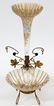 VICTORIAN ENAMELED GLASS & BRASS EPERGNE, 19TH C.