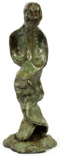 HANNA STIEBEL BRONZE ABSTRACT FIGURE: HANNA STIEBEL, BRONZE ABSTRACT FIGURE, H 8 1/2" USA 1923:Signed H. Stiebel. (American, 1923-2005),