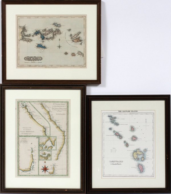 FRENCH & AMERICAN PRINTED MAPS 19TH C.-20TH C. 3PC: FRENCH & AMERICAN PRINTED MAPS, 19TH C.-20TH C., THREE, H 9 1/4"-14", W 9 1/2"-12 1/2":Including one French map of New Holland, measuring H. 14" x 9 3/4", circa late 19th Century; together with one ma