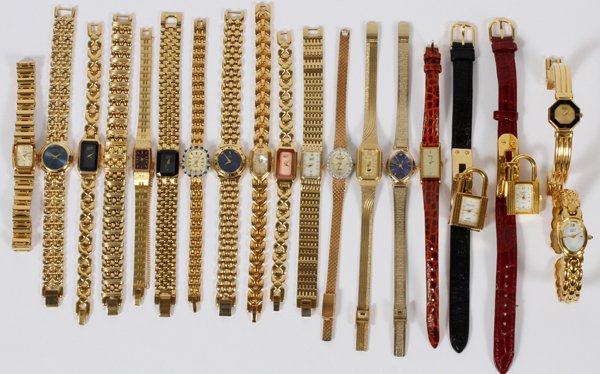 LADY'S WRISTWATCHES THIRTEEN: LADY'S WRISTWATCHES, THIRTEEN:Fashion watches, eight by Citizen, one Precision, one Bulova, one Swarovski (Gloria Vanderbilt), three Seiko, one Jules Jurgensen, one Genève, one Pulsar, one Joan River