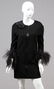 LANVIN BLACK WOOL JACKET W/ OSTRICH FEATHER CUFFS