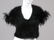 LANVIN BLACK WOOL JACKET W/ OSTRICH FEATHER CUFFS - 3