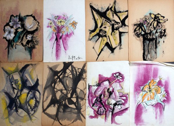 PHILLIP CONRAD HEFFERTON PASTEL, INK SKETCHES: PHILLIP CONRAD HEFFERTON, PASTEL, INK, CHARCOAL, PENCIL & GOUACHE SKETCHES, 33, FLORAL SUBJECTS:c. 11" x 8" to 18" x 12"; some signed; unframed. For a high resolution photo