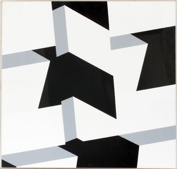 ALLEN D'ARCANGELO SERIGRAPH 1969: ALLEN D'ARCANGELO, SERIGRAPH 1969 H 25.5" W 25.5":Signed and dated 1969. #36/120. Pop Art artist born 1930 - 1998. Allen Rubiner Gallery label. For a high resolution photo