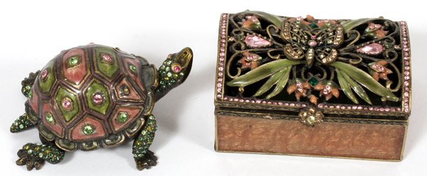JAY STRONGWATER SIGNED METAL/ENAMEL COVERED BOXES (1 of 2)