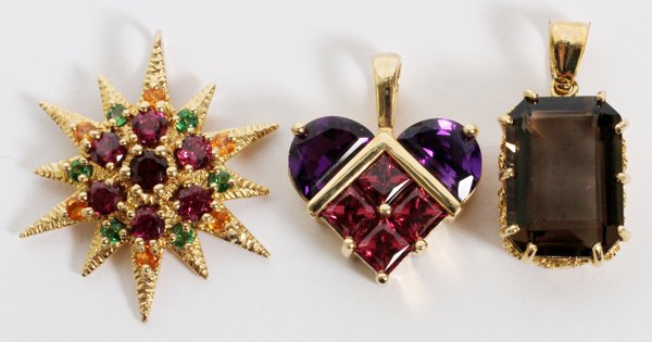 14KT YELLOW GOLD & SEMI PRECIOUS STONE PENDANTS (1 of 1)