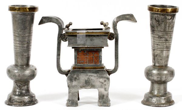 BUDAPEST INCENSE BURNER & VASES THREE PIECES (1 of 2)