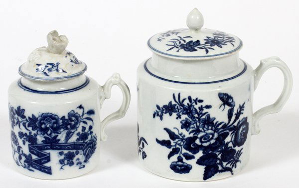 CAUGHLEY &DR.WALL WORCESTER PORCELAIN MUSTARD POTS (1 of 2)