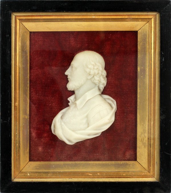 WAX PROFILE BUST OF SHAKESPEARE FRAMED (1 of 2)