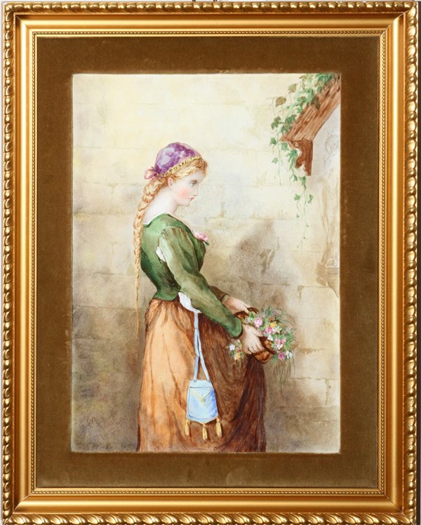 CONTINENTAL HAND-PAINTED PORCELAIN PLAQUE (1 of 2)