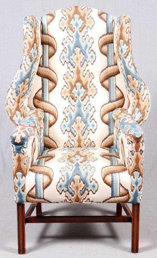 CHIPPENDALE STYLE MAHOGANY WINGBACK CHAIR (1 of 5)