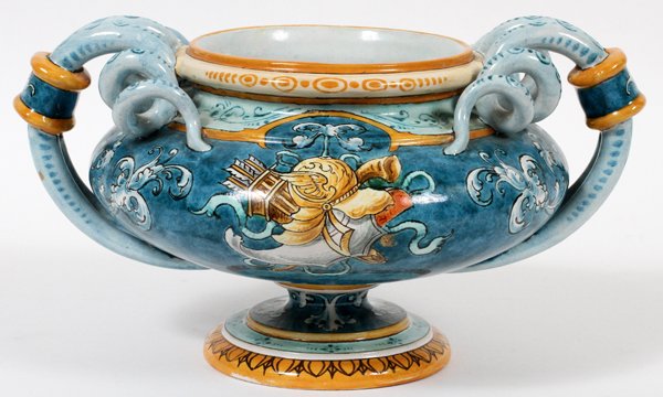 UYLSSE BLOIS FRENCH FAIENCE URN C. 1920 (1 of 2)