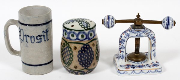 GERMAN PORCELAIN NUTCRACKER STONEWARE MUG & JAR (1 of 1)