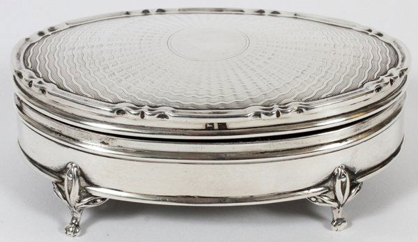 ENGLISH STERLING JEWELRY BOX BIRMINGHAM 1915-16 (1 of 2)