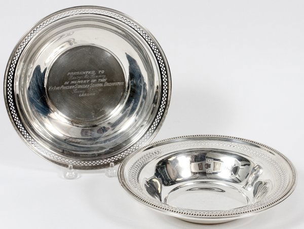 AMERICAN STERLING BOWLS MID 20TH C. TWO (1 of 2)