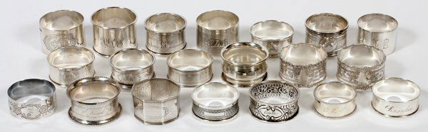 AMERICAN &ENGLISH STERLING/SILVERPLATE NAPKIN RINGS (1 of 2)