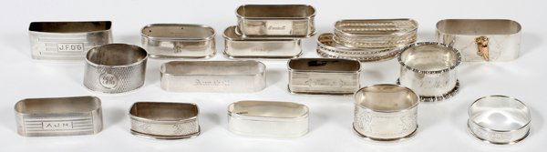 AMERICAN & ENGLISH NAPKIN RINGS 16 PIECES (1 of 2)