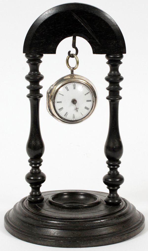 ENGLISH SILVER DOUBLE-CASE POCKET WATCH & STAND (1 of 3)