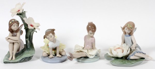 LLADRO PORCELAIN FIGURES OF FAIRY GIRLS FOUR (1 of 2)