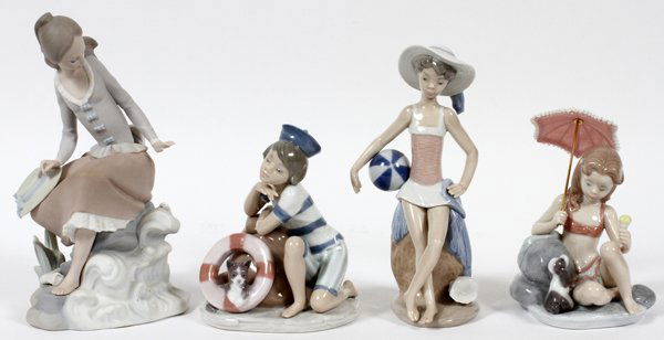 LLADRO PORCELAIN BEACH FIGURES FOUR (1 of 2)