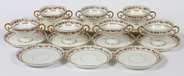CHARLES AHRENFELDT LIMOGES  BOUILLON CUPS  STANDS (1 of 2)