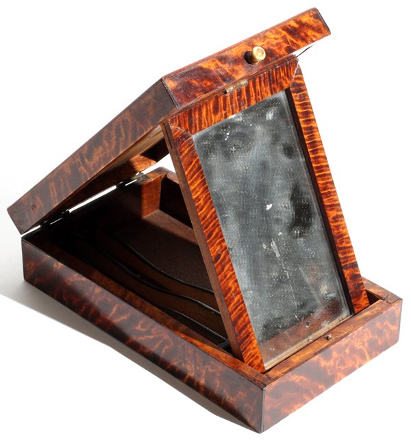 AMERICAN PORTABLE SHAVING MIRROR 19TH C. (1 of 3)
