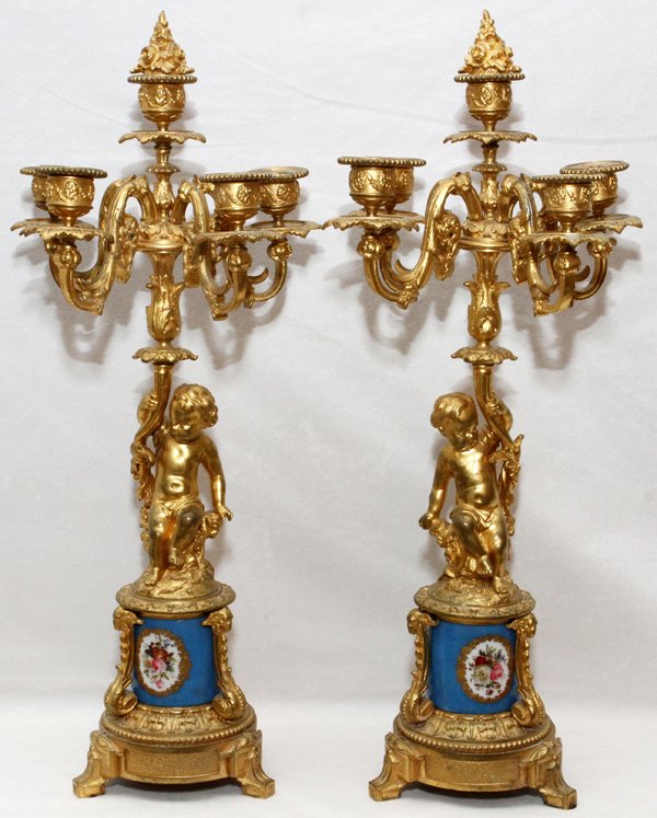HENRI PICARD 5-LIGHT DORE BRONZE CANDELABRA (1 of 6)
