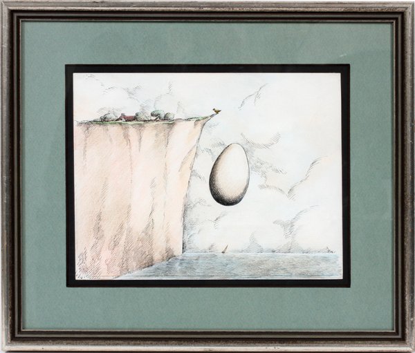 ROLAND TOPOR INK & CRAYON WATERCOLOR ON PAPER (1 of 3)