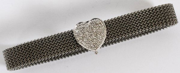 14KT BRACELET SMALL DIAMONDS WHITE GOLD TW 16.6 GR. (1 of 1)