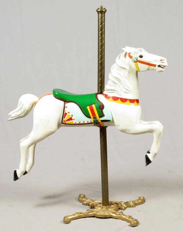 CENTER ROW CARVED WOOD CAROUSEL HORSE CIRCA 1900 (1 of 3)