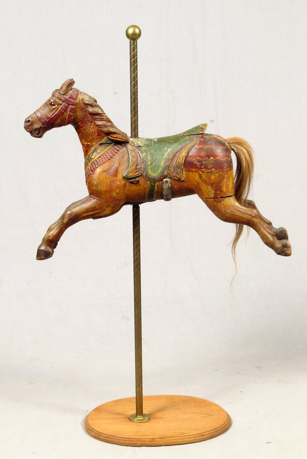 VINTAGE CARVED WOOD CAROUSEL HORSE CIRCA 1910 (1 of 3)
