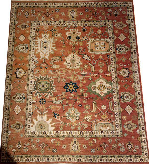 TURKISH OUSHAK DESIGN HAND WOVEN WOOL RUG C1930 (1 of 8)