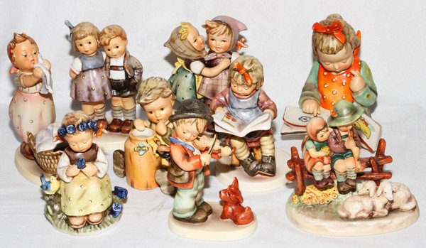 HUMMEL BISQUE FIGURES, NINE (1 of 2)