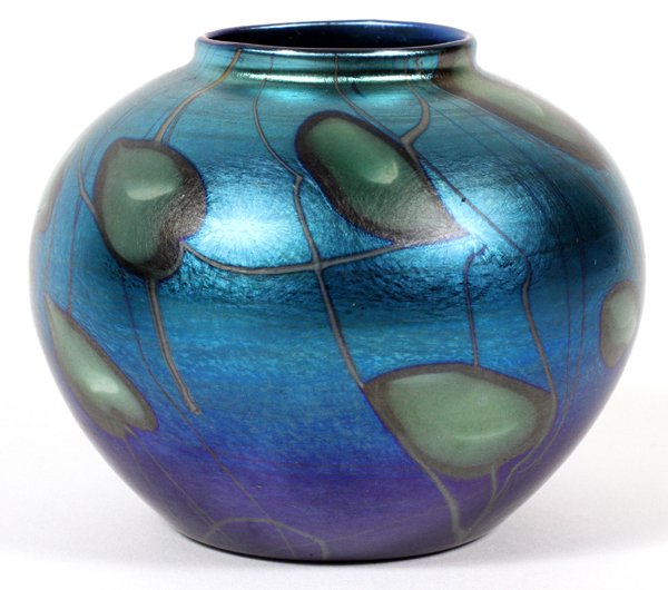 L. C. TIFFANY FAVRILE GLASS CABINET VASE C. 1917 (1 of 4)
