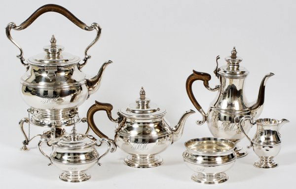 ENGLISH STERLING TEA & COFFEE SET, LONDON 1896-97 (1 of 5)