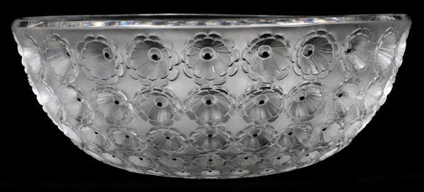 LALIQUE 'NEMOURS' FROSTED GLASS BOWL (1 of 4)