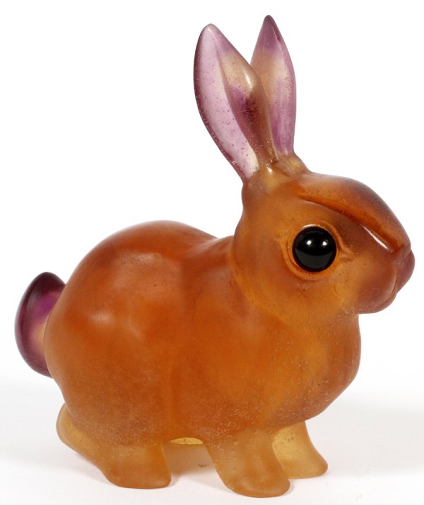 DAUM PATE DE VERRE GLASS RABBIT (1 of 5)