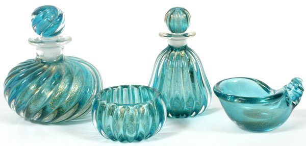 VENETIAN GLASS DRESSER SET, FOUR PIECES (1 of 1)