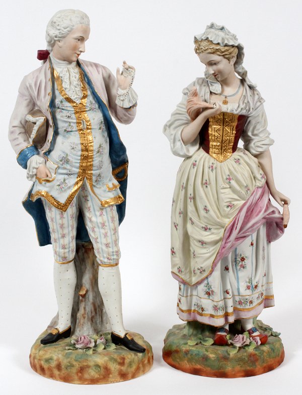 CONTINENTAL BISQUE FIGURES 19TH C. PAIR (1 of 2)