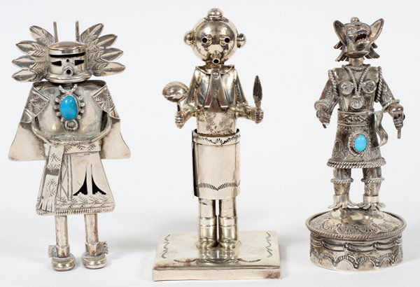 JEFFREY CASTILLO & OTHER NAVAJO STERLING FIGURES (1 of 3)