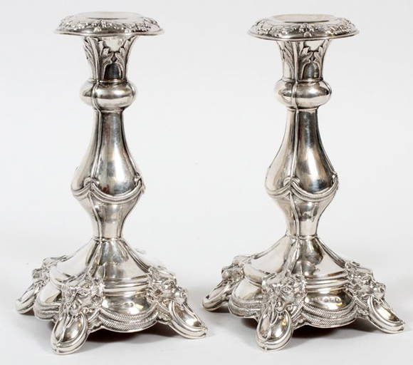 SWEDISH SILVER CANDLESTICKS DATED 1885 Jul 18, 2015 DuMouchelles in MI