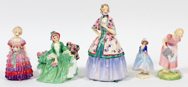ROYAL DOULTON FIGURE COLLECTION, FIVE PIECES (1 of 2)